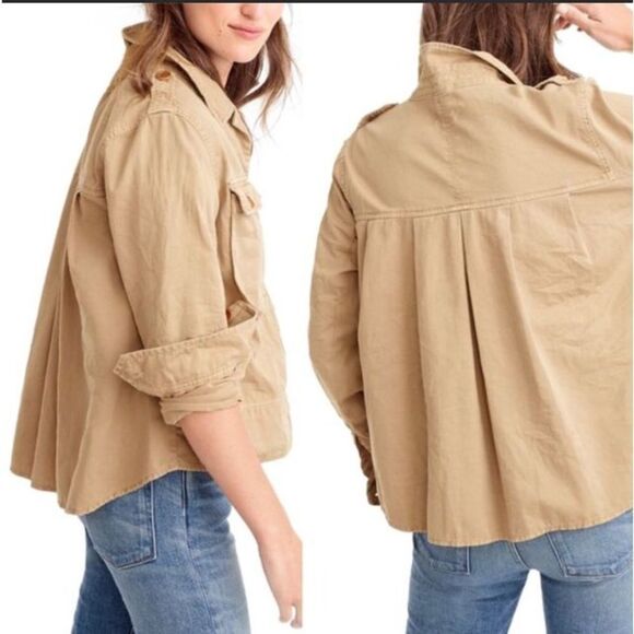 J Crew Factory tan utility safari L lightweight jacket - Picture 1 of 4